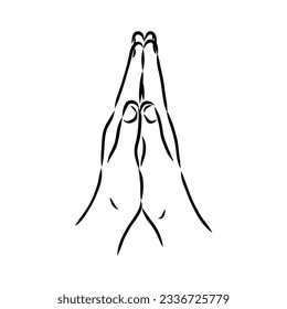 hands folded in a prayer to god hands in prayer, vector