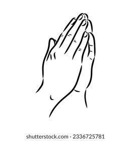 hands folded in a prayer to god hands in prayer, vector