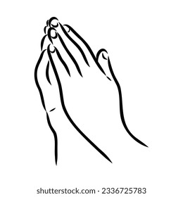 hands folded in a prayer to god hands in prayer, vector
