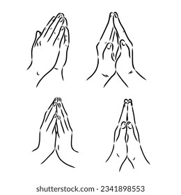 hands folded in a prayer to god hands folded in prayer, vector