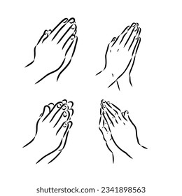 hands folded in a prayer to god hands folded in prayer, vector