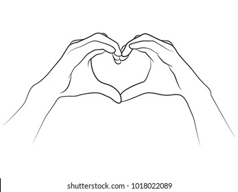 
Hands folded together in the shape of a heart.