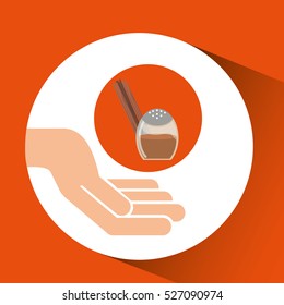 hands food preparing cinnamon vector illustration eps 10