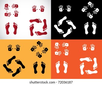 hands and foots set - illustration