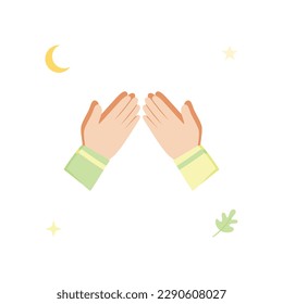 Hands Forgiving, Eid Mubarak Isolated on a White Background