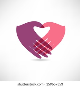 Hands in the form of heart