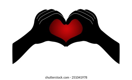 Hands in the form of the heart