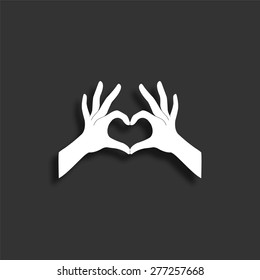 Two Hands Form Heart Icon Love Stock Vector (Royalty Free) 1922401415