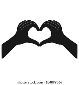 Hands Form Heart Vector Icon Stock Vector (royalty Free) 184899566 