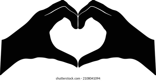 hands in the form heart vector icon