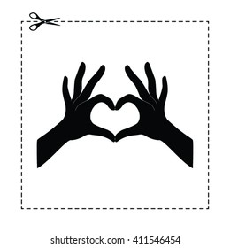 hands in the form of the heart vector icon