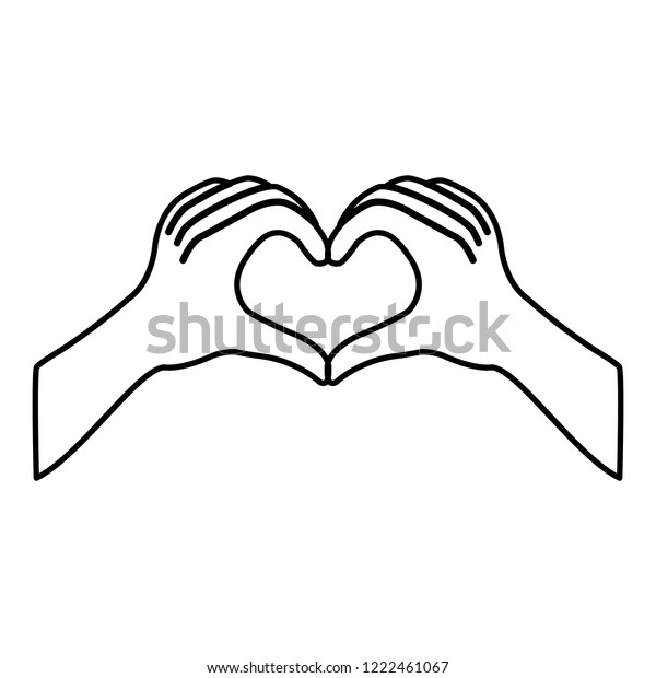 Mains En Forme De Coeur Image Vectorielle De Stock Libre De Droits 1222461067