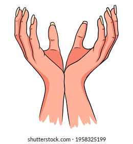 Hands Form Vase Hands Gesture Protection Stock Vector (Royalty Free ...