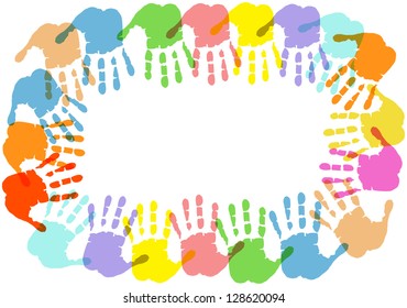 hands forming a frame, vector illustration,free copy space