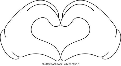 
Hands forming a heart isolated on white background