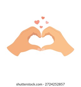 Hände, die eine Geste der Herzliebe formen