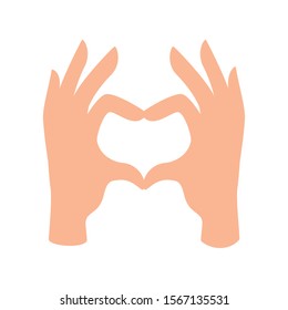 Hands forming heart shape design, Love passion romantic health wedding romance and decoration theme Vector illustration