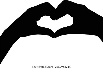 Hands forming a heart shape, a symbol of love and affection.