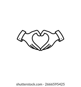 Hands Forming Heart Shape Symbolizing Supportive Care and Love