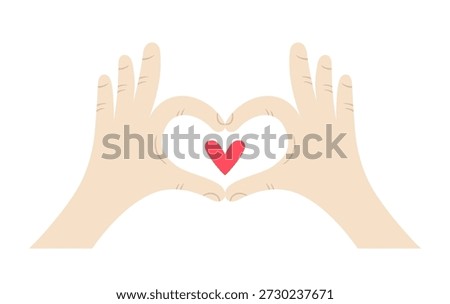 Hands forming a heart shape, symbolizing love, care, and affection