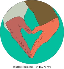 Hands Forming a Heart Vector Illustration