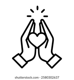 Hands forming heart wellness symbol isolated vector