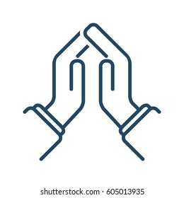 Hands Forming Roof vector icon as a Symbol of Protection