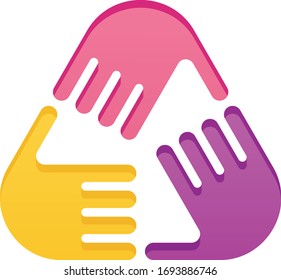 Hands forming triangle conceptual icon