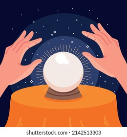 Hands Fortune Teller And Crystal Ball Design