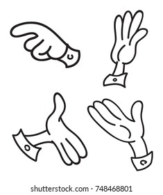 Hands with four fingers vector.