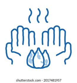 Hands Fragrant Flower sketch icon vector. Hand drawn blue doodle line art Hands Fragrant Flower sign. isolated symbol illustration