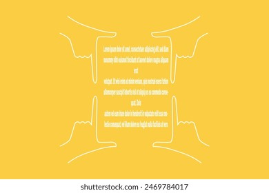 Hands in frame gesture for ad. Taking photo focus frame shooting like camera