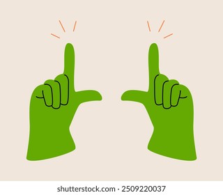 Hands framing comosition. Photo Frame Hands. Frame of fingers. Photo sign made by human hands. Colorful vector illustration
