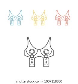 Hands Free Breast Pumping Bra Vector illustration