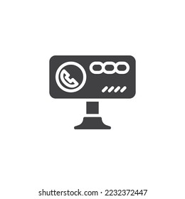 Hands free car kit vector icon. filled flat sign for mobile concept and web design. Phone Hands Free glyph icon. Symbol, logo illustration. Vector graphics