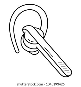Hands free device for cell phone. Vector outline icon isolated on white background. 