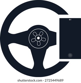 Handfreies Fahrkonzept mit Smartphone auf Lenkrad