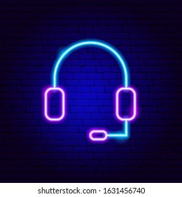 Hands Free Kit Neon Sign. Vector Illustration of Business Promotion.
