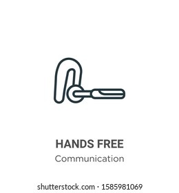 Hands free outline vector icon. Thin line black hands free icon, flat vector simple element illustration from editable communication concept isolated on white background