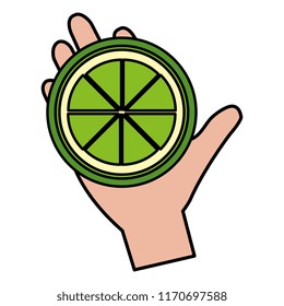 hands with fresh lemon