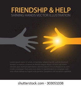 Hands. Friendship & helh design. Religion concept. Vector illustration