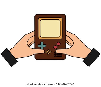 hands with game pad retro style