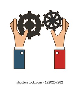 Hands with gears