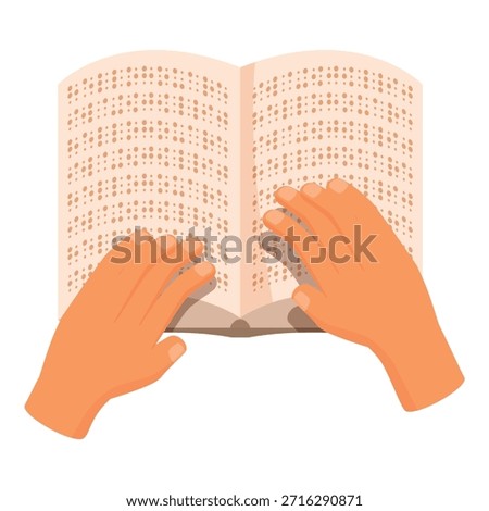 Hands gently gliding over a braille book, symbolizing access to knowledge and inclusivity in education for visually impaired individuals