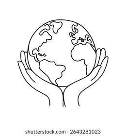 Mãos suavemente segurando nosso precioso globo terrestre