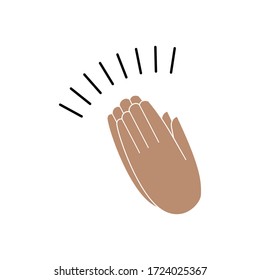 Hands gesture, applause, delight. Isolated vector illustration