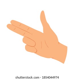 Hands gesture. Communication language or Sign language. Gestures witch showing emotion or sign on white background. Flat design modern vector concept