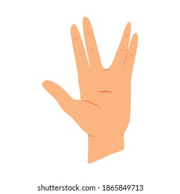Hands gesture. Communication language or Signlanguage. Gestures witch showing emotion or sign on white background. Flat design modern vector concept