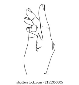 Hands gesture continuous line drawing design. Sign or symbol of hand gestures. One line draw of hand drawn style art doodle isolated on white background for family concept