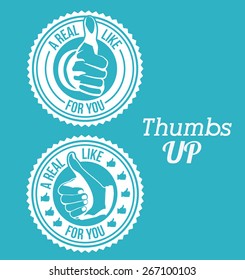 Hands gesture design over blue background, vector illustration